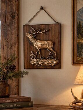 A&F Art Vintage 1970s Canadian 3D Wildlife Elk Wall Hanging Plaque 7.75x9 Inch